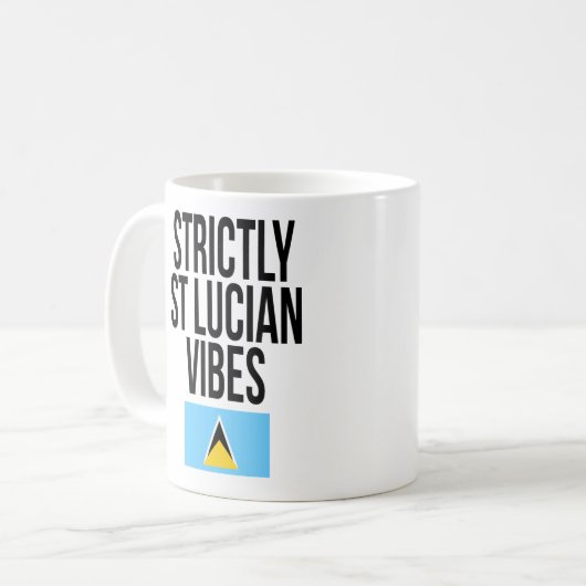 Strictly St Lucian Vibes Saint Lucia Flag Kaffeetasse (Vorderseite Links)