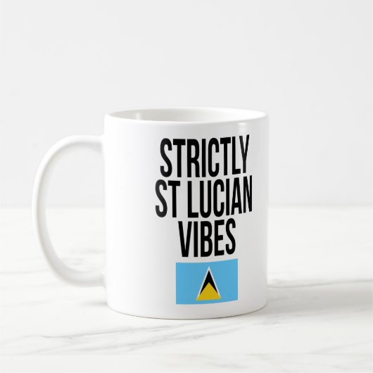 Strictly St Lucian Vibes Saint Lucia Flag Kaffeetasse (Links)