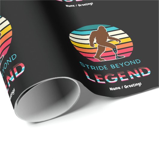 Stride Beyond Legend Sasquatch Amputierter Vintage Geschenkpapier (Rolleneckpunkt)