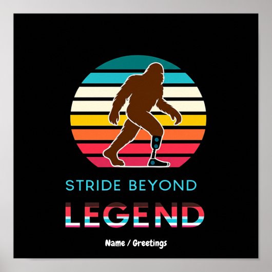 Stride Beyond Legend Sasquatch Amputierter Vintage Poster (Vorne)
