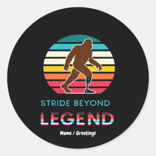 Stride Beyond Legend Sasquatch Amputierter Vintage Runder Aufkleber