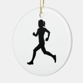 Stride in Grace: Marathon-Silhouette für Frauen Keramik Ornament (Links)