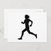 Stride in Grace: Marathon-Silhouette für Frauen Postkarte (Vorne/Hinten)