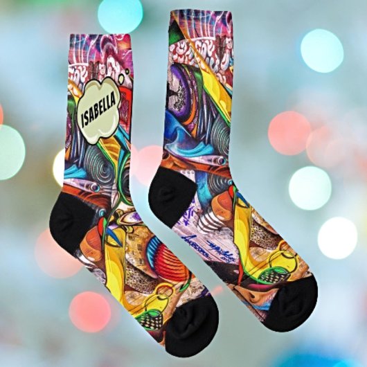 Stride in Style: Personalisierte Urban Graffiti-Cr Socken