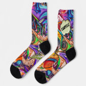 Stride in Style: Personalisierte Urban Graffiti-Cr Socken (Linkes Detail)