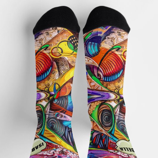 Stride in Style: Personalisierte Urban Graffiti-Cr Socken (Oben)