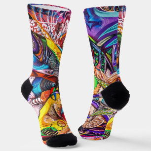 Stride in Style: Personalisierte Urban Graffiti-Cr Socken