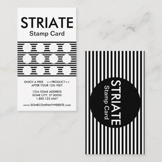 strierende Briefmarke Visitenkarte (Vorne/Hinten)