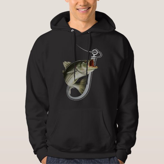 Striiped Bass Fishing Fish Hook Hoodie (Vorderseite)