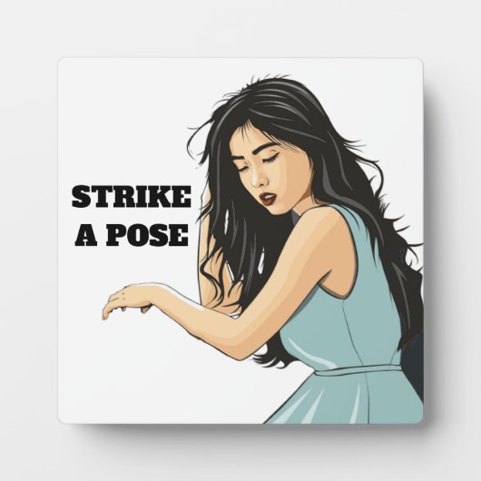 "STRIKE A POSE" ASIAN LADY FOTOPLATTE (Vorderseite)