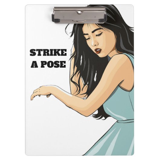 "STRIKE A POSE" ASIAN LADY KLEMMBRETT (Vorderseite)