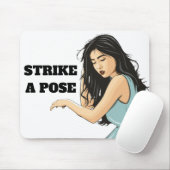 "STRIKE A POSE" ASIAN LADY MOUSEPAD (Mit Mouse)