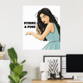 "STRIKE A POSE" ASIAN LADY POSTER (Heimbüro)