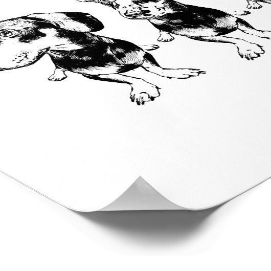 'Strike a Pose Dex' Flippy Ear Dex Art Print Poster (Ecke)