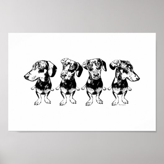 'Strike a Pose Dex' Flippy Ear Dex Art Print Poster (Vorne)