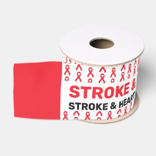 Strike and Heart Disease Awareness Pattern Ribbon Ripsband