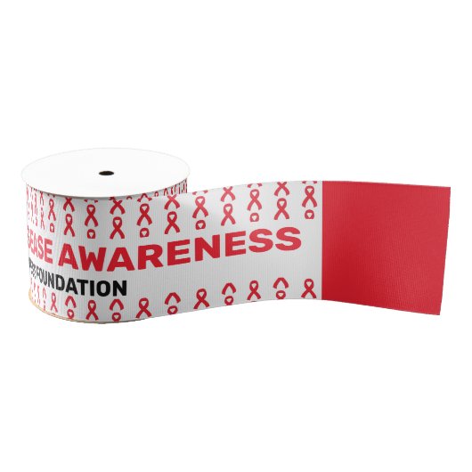 Strike and Heart Disease Awareness Pattern Ribbon Ripsband (Spule)