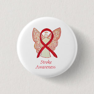 Strike Awareness Red Ribbon Angel Custom Art Butto Button