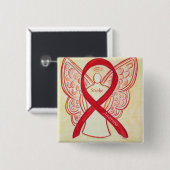 Strike Awareness Red Ribbon Angel Custom Art Butto Button (Vorne & Hinten)