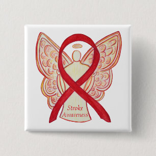 Strike Awareness Red Ribbon Engel Custom Art Butto Button