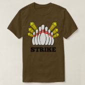 Strike Bowling Print mit 10 Buttonen und Sternen T-Shirt (Design vorne)