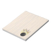 STRIKE! Bowlingball und Buttone Notizblock (Rotiert)