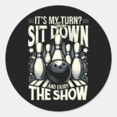 Strike Button Bowling Runder Aufkleber (Vorderseite)
