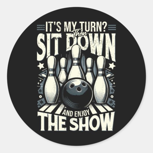 Strike Button Bowling Runder Aufkleber (Vorderseite)