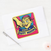 Strike ein glückliches Medium Quadratischer Aufkleber (Umschlag)