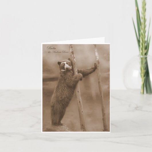 Strike eine Pose - Bubu, sepia notecard Karte (Vorderseite)