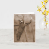 Strike eine Pose - Bubu, sepia notecard Karte (Gelbe Blume)