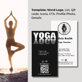 Strike eine Pose Trendy Yoga Teacher Business Card Treuekarte
