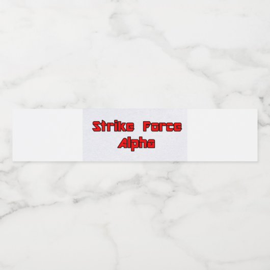 Strike Force Alpha Wasserflaschenetikett (Einzelnes Label)