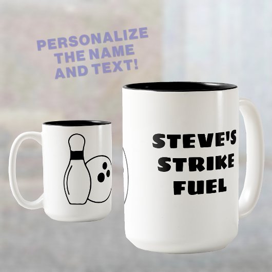 Strike Fuel Personalisiert Bowling Zweifarbige Tasse