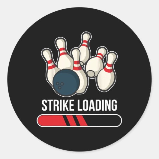 Strike Loading Bowling Runder Aufkleber (Vorderseite)