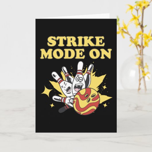 Strike Mode Bowling Player Bowling Gift Karte (Gelbe Blume)