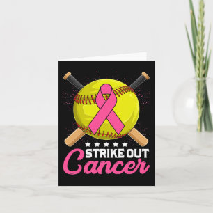 Strike Out Breast Cancer Awareness Day Pink Ribbon Karte
