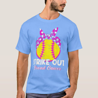 Strike Out Breast Cancer Awareness Day Pink Ribbon T-Shirt