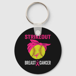 Strike Out Breast Cancer Awareness Messy Bun Softb Schlüsselanhänger