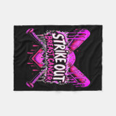 Strike Out Breast Cancer Baseball Softball Drip Ho Fleecedecke (Vorderseite (Horizontal))
