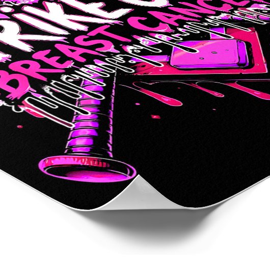Strike Out Breast Cancer Baseball Softball Drip Ho Poster (Ecke)