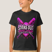 Strike Out Breast Cancer Baseball Softball Drip Ho T-Shirt (Vorderseite)