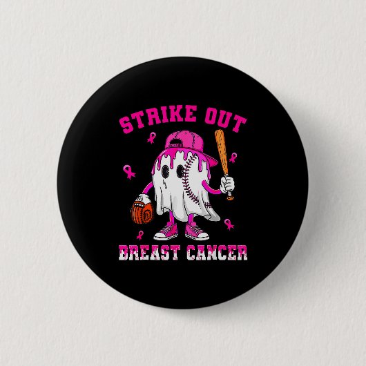 Strike Out Breast Cancer Shirt Boy Baseball Drip N Button (Vorderseite)