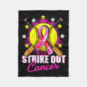 Strike Out Breast Cancer Warrior Softball Nk Ribbo Fleecedecke (Vorderseite)