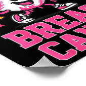 Strike Out Brustkrebs Baseball Eiscreme-Tropf Poster (Ecke)