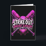 Strike Out Brustkrebs Baseball Softball Drip Ho Karte<br><div class="desc">Strike Out Brustkrebs Baseball Softball Drip Heimplatte</div>