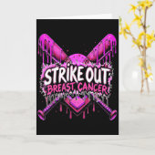 Strike Out Brustkrebs Baseball Softball Drip Ho Karte (Gelbe Blume)