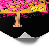 Strike Out Brustkrebs Krieger Softball Drip Hom Poster (Ecke)