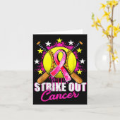 Strike Out Brustkrebs Krieger Softball Nk Ribbo Karte (Gelbe Blume)