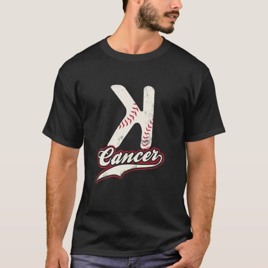 StriKe Out Cancer T Shirt Trendy Baseball Shirt to (Vorderseite)